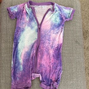Little Sleepies Shorties Zip-Ups - Purple Tiedye